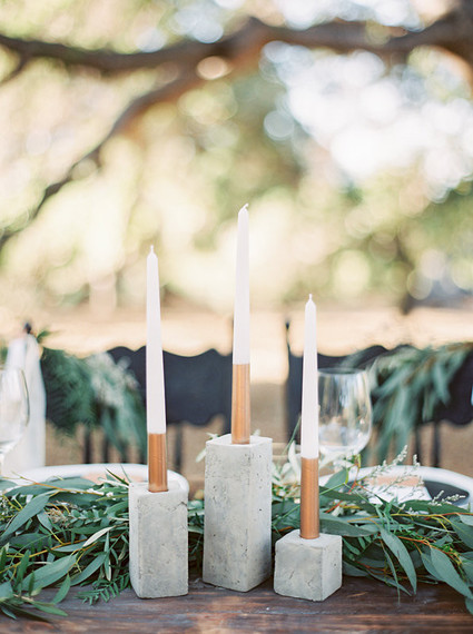 Modern cement candle sticks