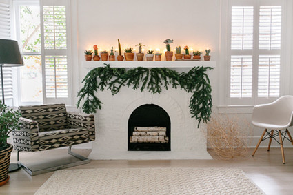 Desert holiday mantel