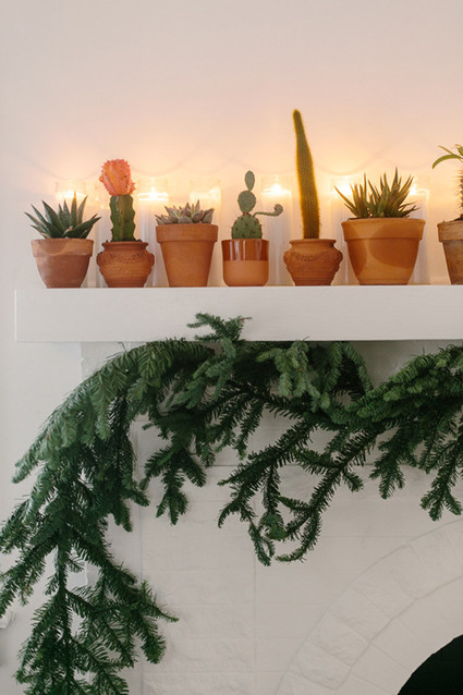 Desert holiday mantel