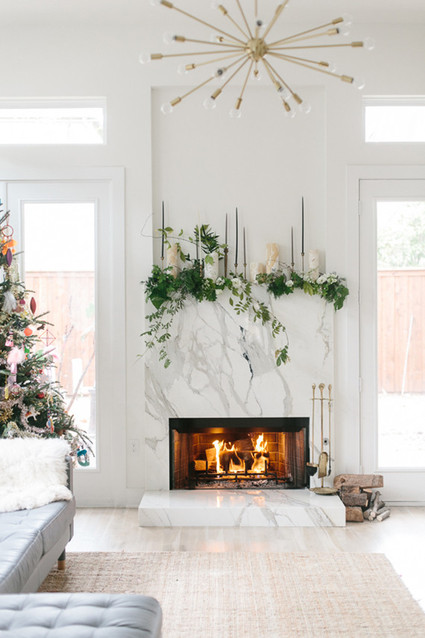 Glam holiday mantel