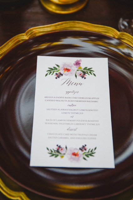 Floral menu Inspiration