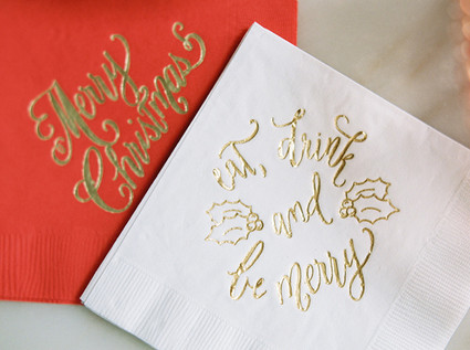 Holiday cocktail napkins