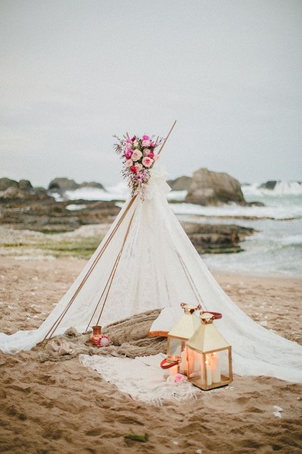 boho wedding teepee Inspiration