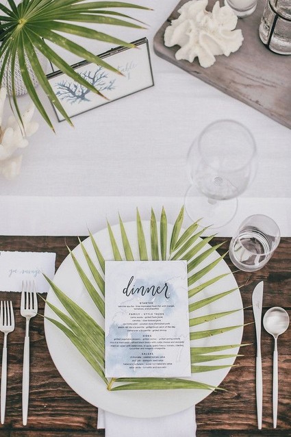 tropical place setting