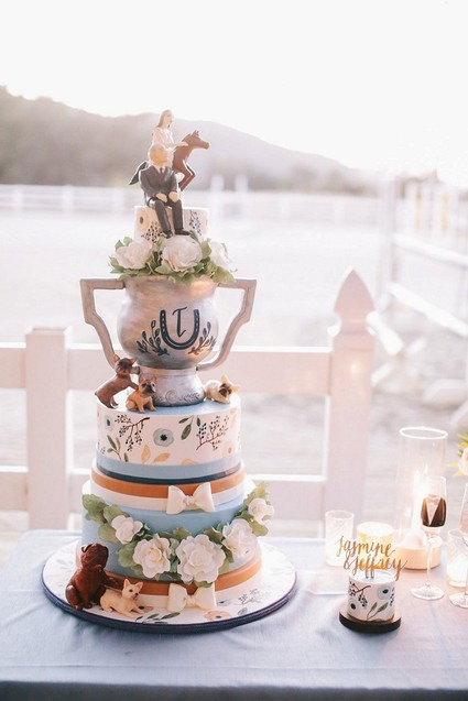 Equestrian themed wedding cake