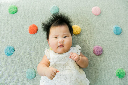 baby photos with polka dots