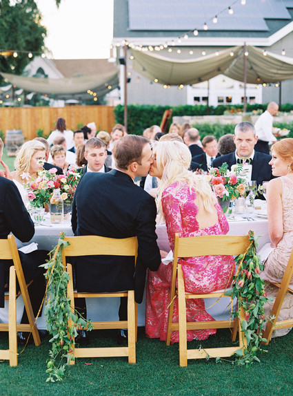 Fuchsia Monique Lhuillier reception dress
