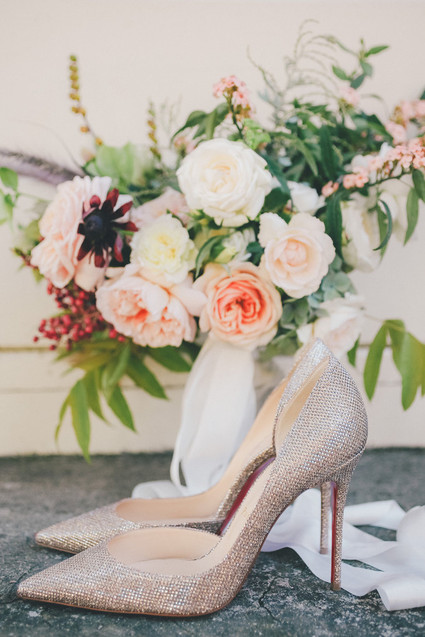 Metallic wedding heels