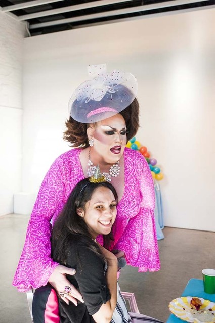 Drag queen party guest