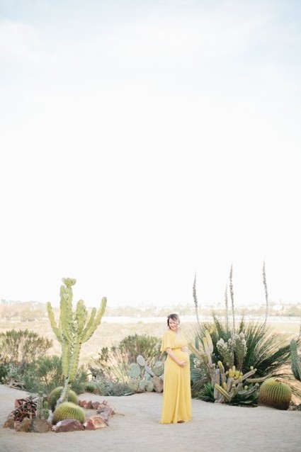 Cactus garden maternity photos