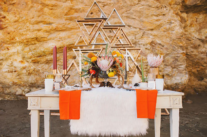Modern bachelorette party tablescape