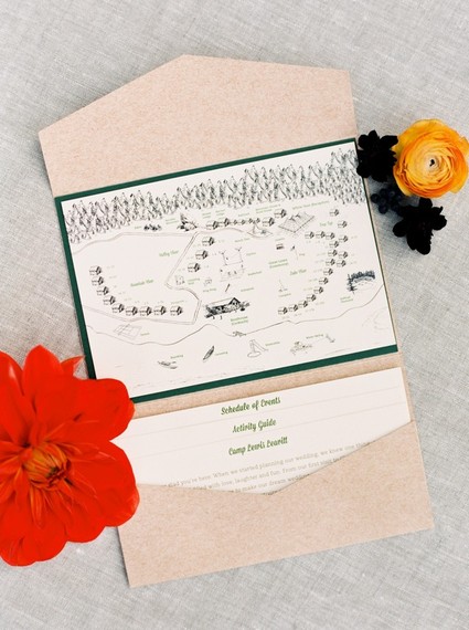 Camp wedding invitation