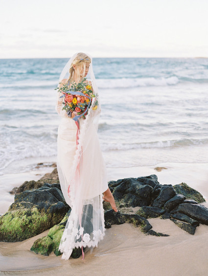 Beach bridal portrait