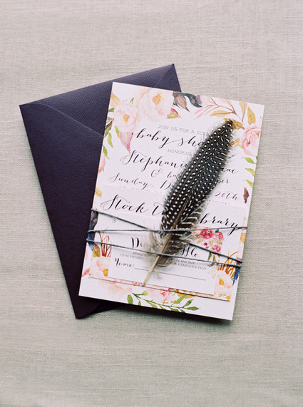 Bohemian baby shower invites