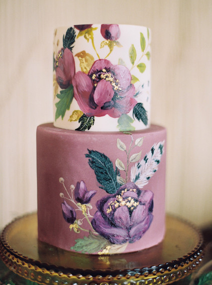 Purple floral layer cake