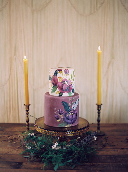 Purple floral layer cake