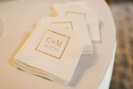 Gold foil cocktail napkins Inspiration