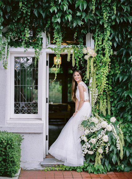 Romantic garden bridal portrait