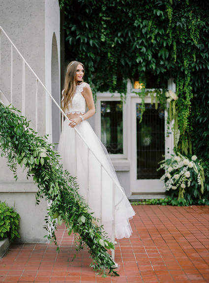 Romantic garden bridal portrait