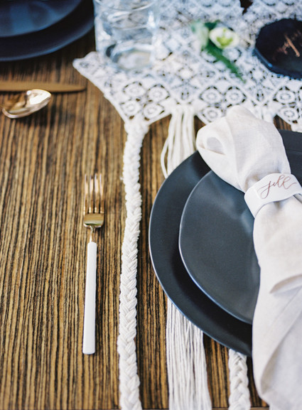 Modern wedding place setting