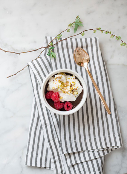 Valentine's Day chocolate pot de creme dessert