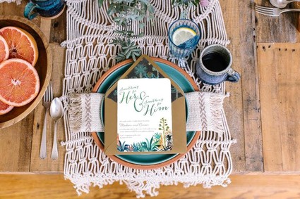 Wedding Paper Divas invitation suite with Justina Blakeney Inspiration