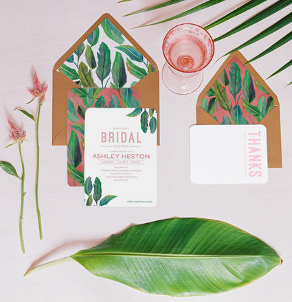 Palm leaf invitations Inspiration
