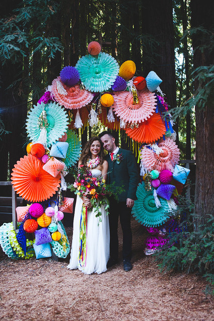 Colorful DIY woodsy wedding