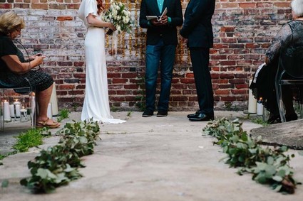 Modern downtown wedding ceremony