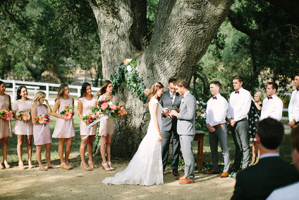 Rustic spring wedding ceremony