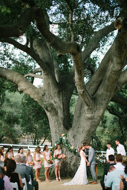 Rustic spring wedding ceremony