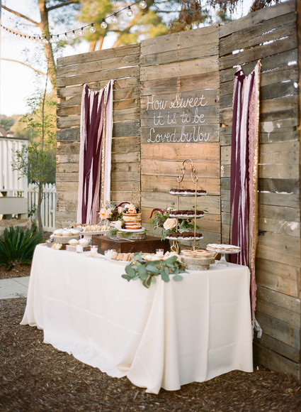 Rustic dessert table backdrop