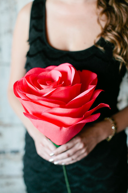 Crepe paper wedding bouquet