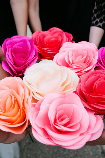 Crepe paper wedding bouquets