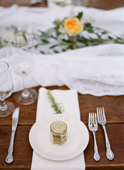Garden wedding place setting