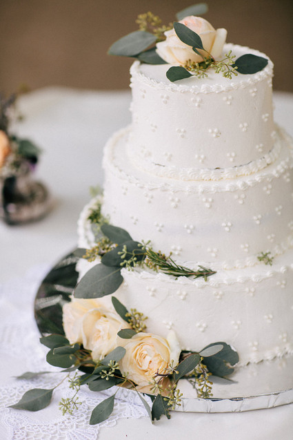White wedding cake