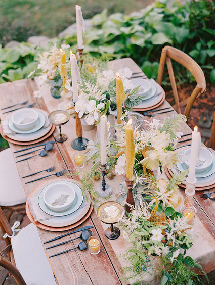 French garden tablescape