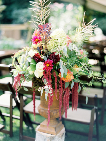 Bohemian wedding florals