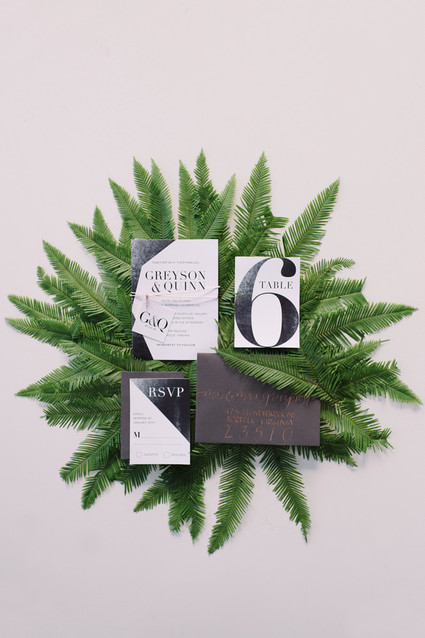 Industrial modern wedding invitation suite