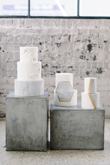 Industrial modern wedding cake