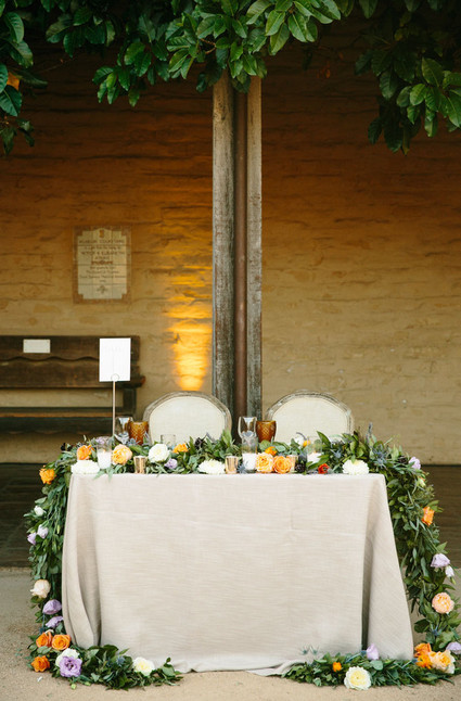Spanish style wedding sweetheart table Inspiration