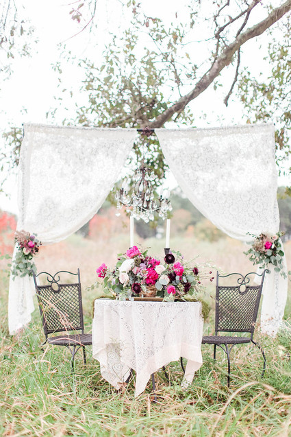 Vintage pink + plum wedding