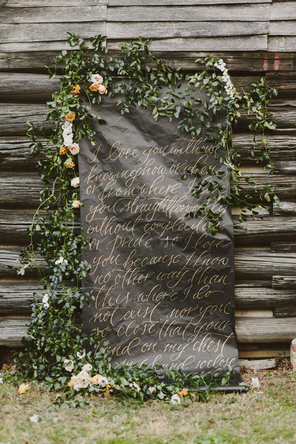 Gold calligraphy backdrop