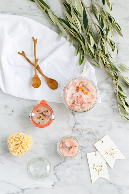 DIY coconut salt scrub favors