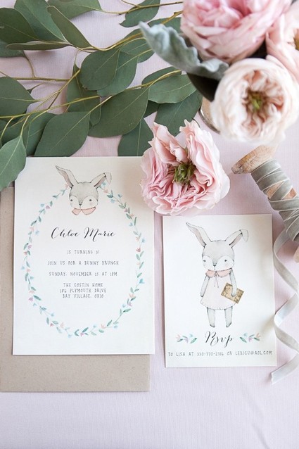 Bunny birthday invitations