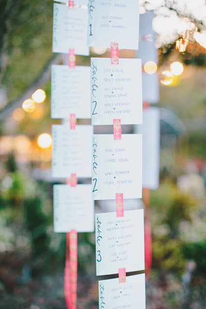 Hanging escort card Inspiration