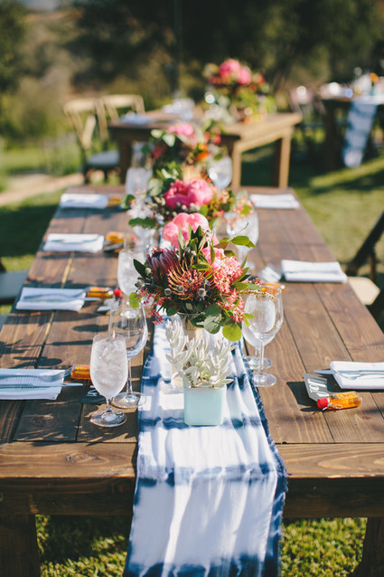 Indigo dyed table runner