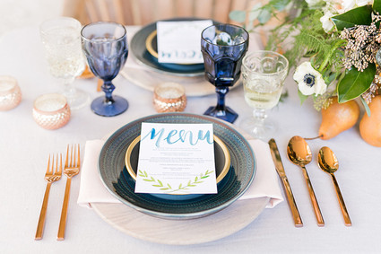 Spring wedding place setting