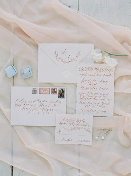 Romantic spring wedding invitation suite