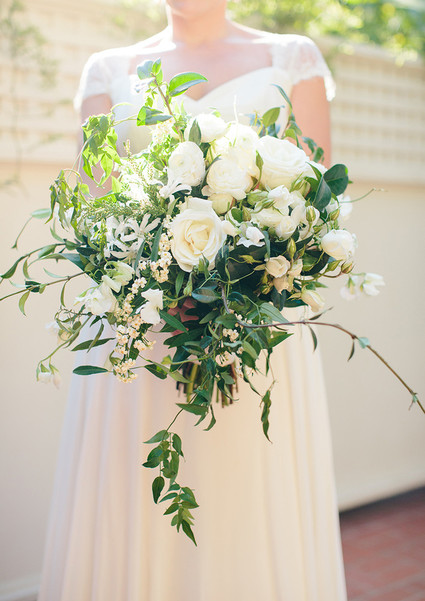 Green and white bridal bouquet